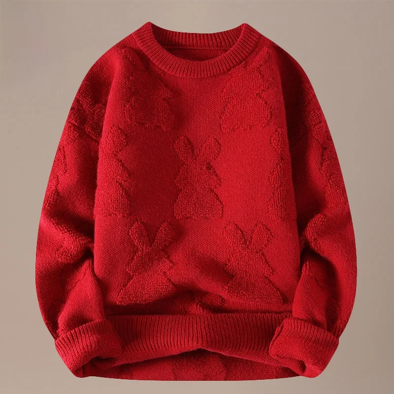 Красный вязаный свитер с круглым вырезом для мужчин, повседневный стиль, зимняя коллекция, утепленная зимняя модная мужская одежда
Красный вязаный свитер с круглым вырезом для мужчин, повседневный стиль, зимняя коллекция, утепленная зимняя модная мужская одежда