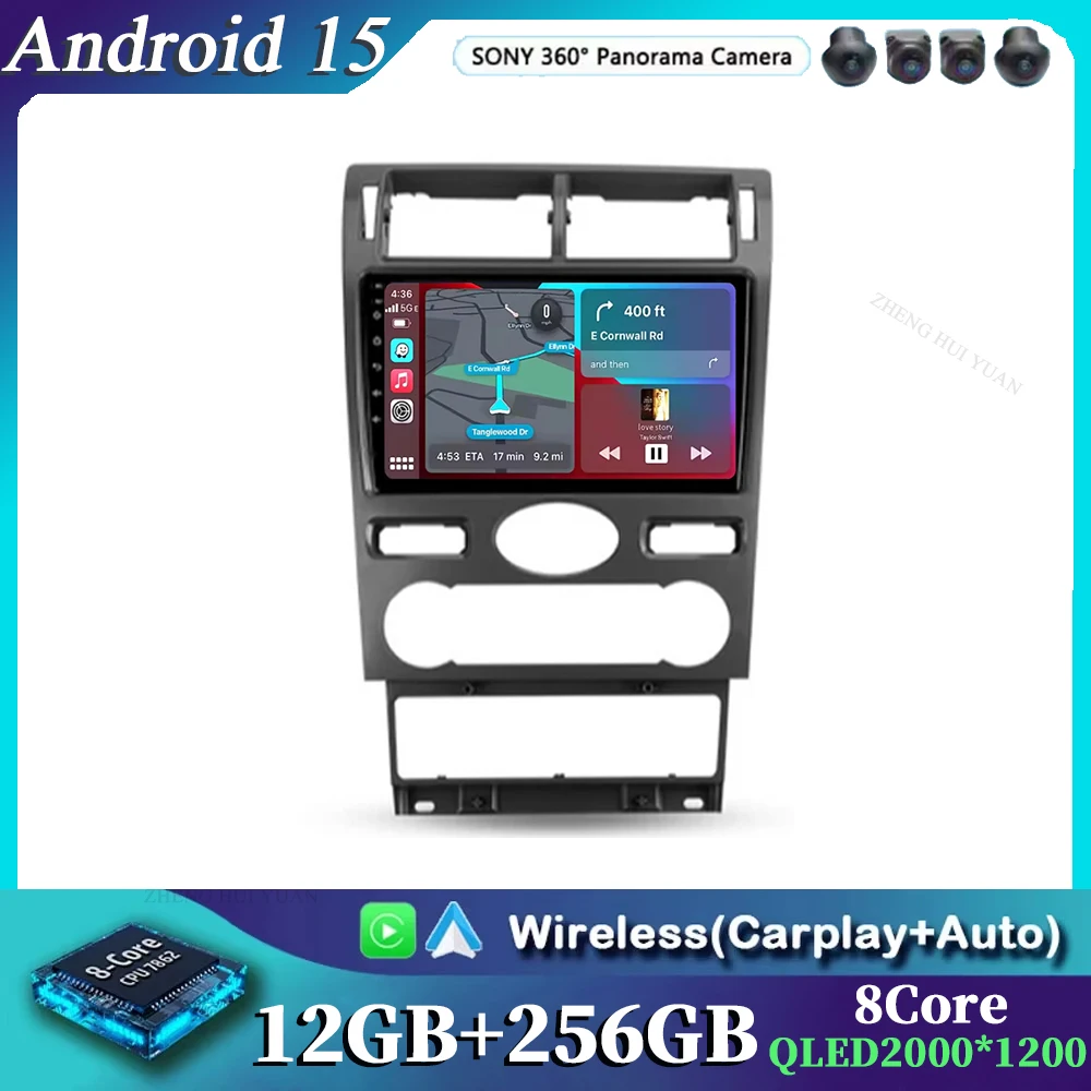 For Ford Mondeo 3 2000 - 2007Android 15 wifi+4G carplay+auto GPS DSP Car Radio Multimedia Video Player Navigation stereo GPS
For Ford Mondeo 3 2000 - 2007Android 15 wifi+4G carplay+auto GPS DSP Car Radio Multimedia Video Player Navigation stereo GPS