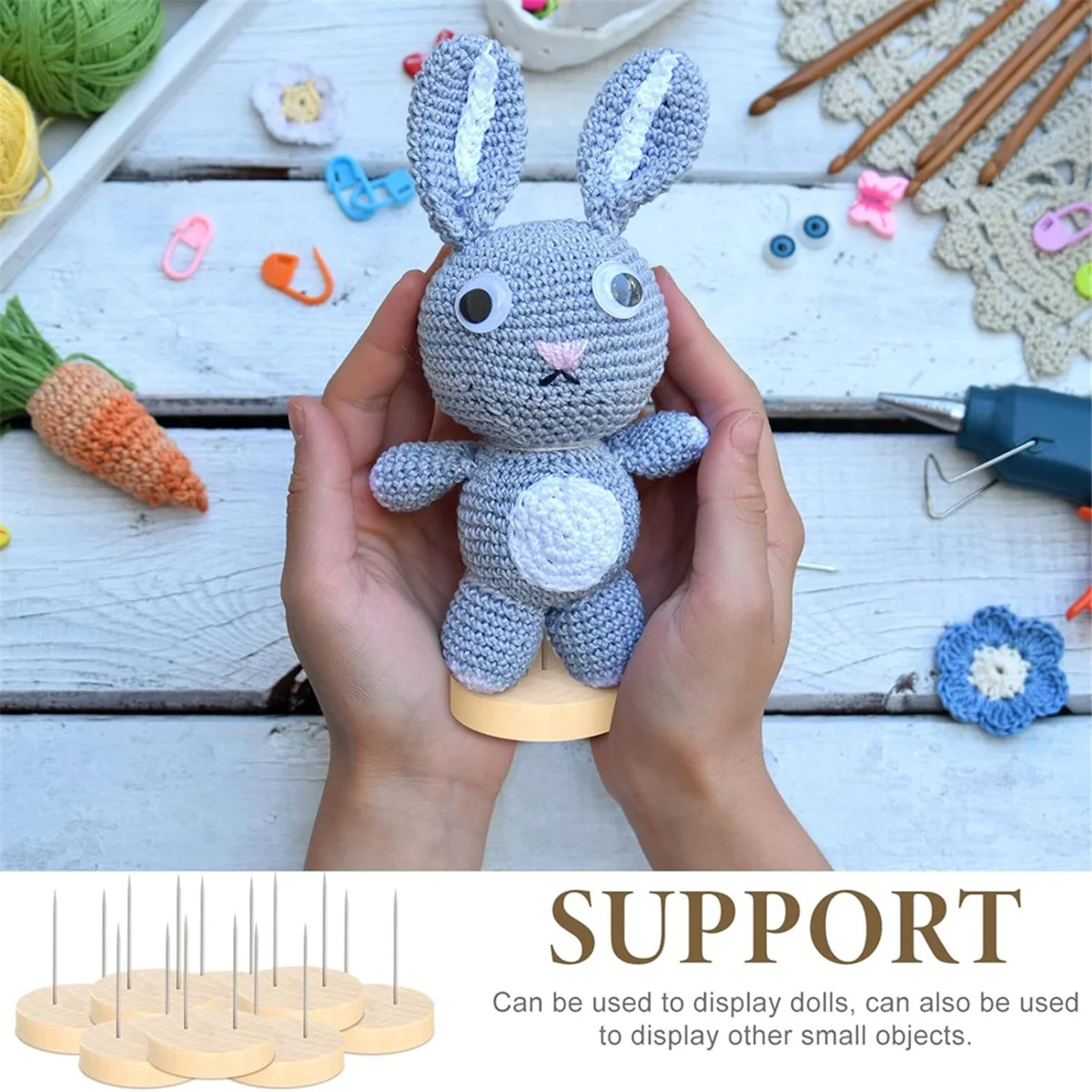 BABP 24pcs Crochet Doll Stand Double Steel Needle Doll Stand Felt Animal Doll Toy Wooden Base Support Action Figure Stand
BABP 24pcs Crochet Doll Stand Double Steel Needle Doll Stand Felt Animal Doll Toy Wooden Base Support Action Figure Stand