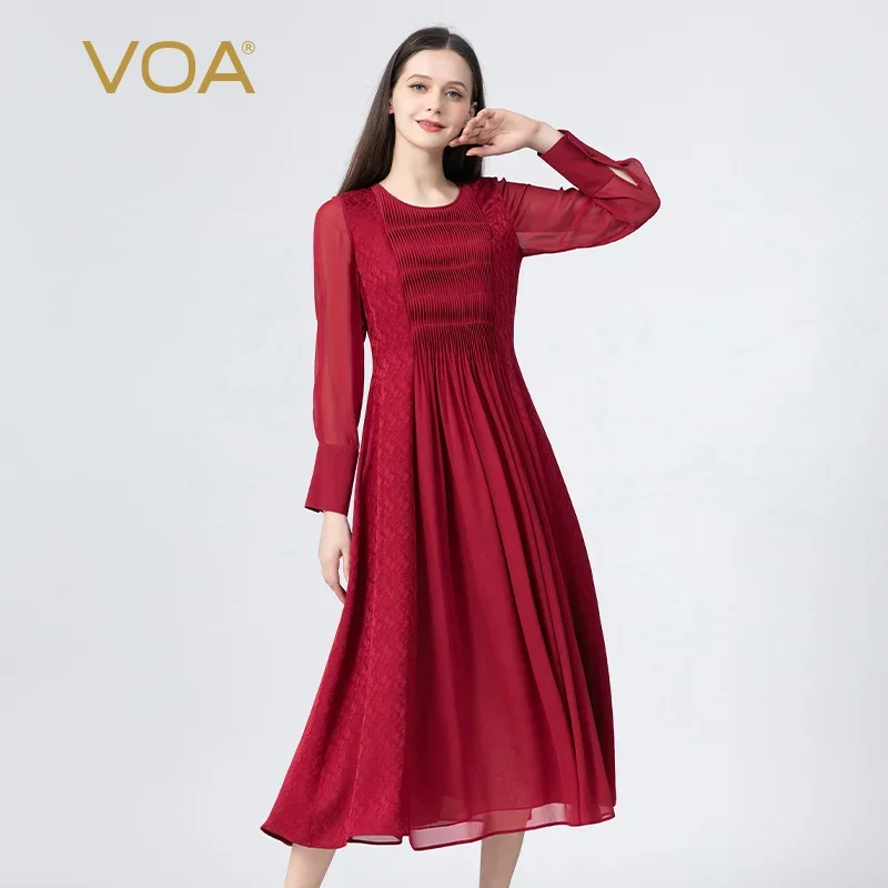 VOA Elegant Red Silk Shirt Long Sleeves Woman Party Dress Autumn Office Ladies A-Line Vestidos De Fiesta Long Dresses AE1182
VOA Elegant Red Silk Shirt Long Sleeves Woman Party Dress Autumn Office Ladies A-Line Vestidos De Fiesta Long Dresses AE1182