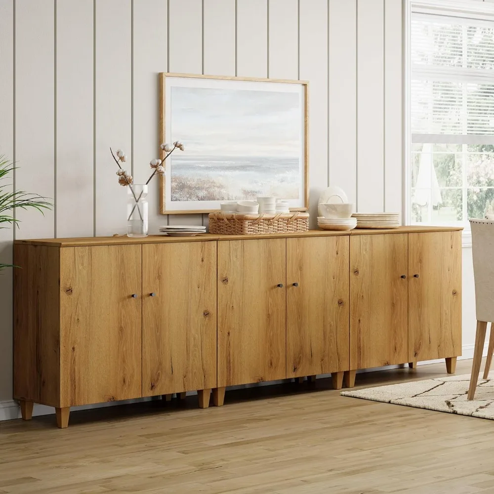 Sideboards Buffet Cabinet, 106" Wide Wooden Credenza Storage Cabinet with 6 Doors, 3-in-1 Modern Kitchen Coffee Bar Cabinet wit
Sideboards Buffet Cabinet, 106" Wide Wooden Credenza Storage Cabinet with 6 Doors, 3-in-1 Modern Kitchen Coffee Bar Cabinet wit