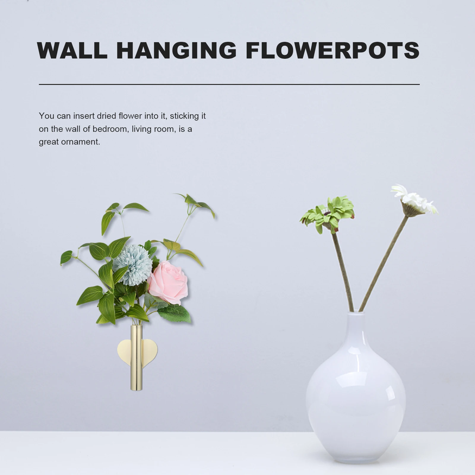 2pcs Hanging Flower Pot For Dried Flowers Home Decor Wall Mounted Metal Vase Plant Holder Wall Decor Hanging Vases
2pcs Hanging Flower Pot For Dried Flowers Home Decor Wall Mounted Metal Vase Plant Holder Wall Decor Hanging Vases