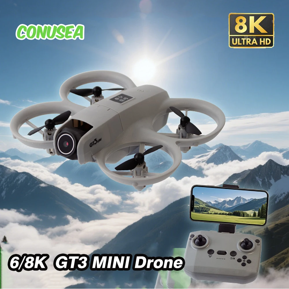 GT3 Mini Drone Rc Quadcopter with 8K 6K Camera HD Dron Wifi Fpv Drones Optical Flow Obstacle Avoidance Airplane Children Toys
GT3 Mini Drone Rc Quadcopter with 8K 6K Camera HD Dron Wifi Fpv Drones Optical Flow Obstacle Avoidance Airplane Children Toys