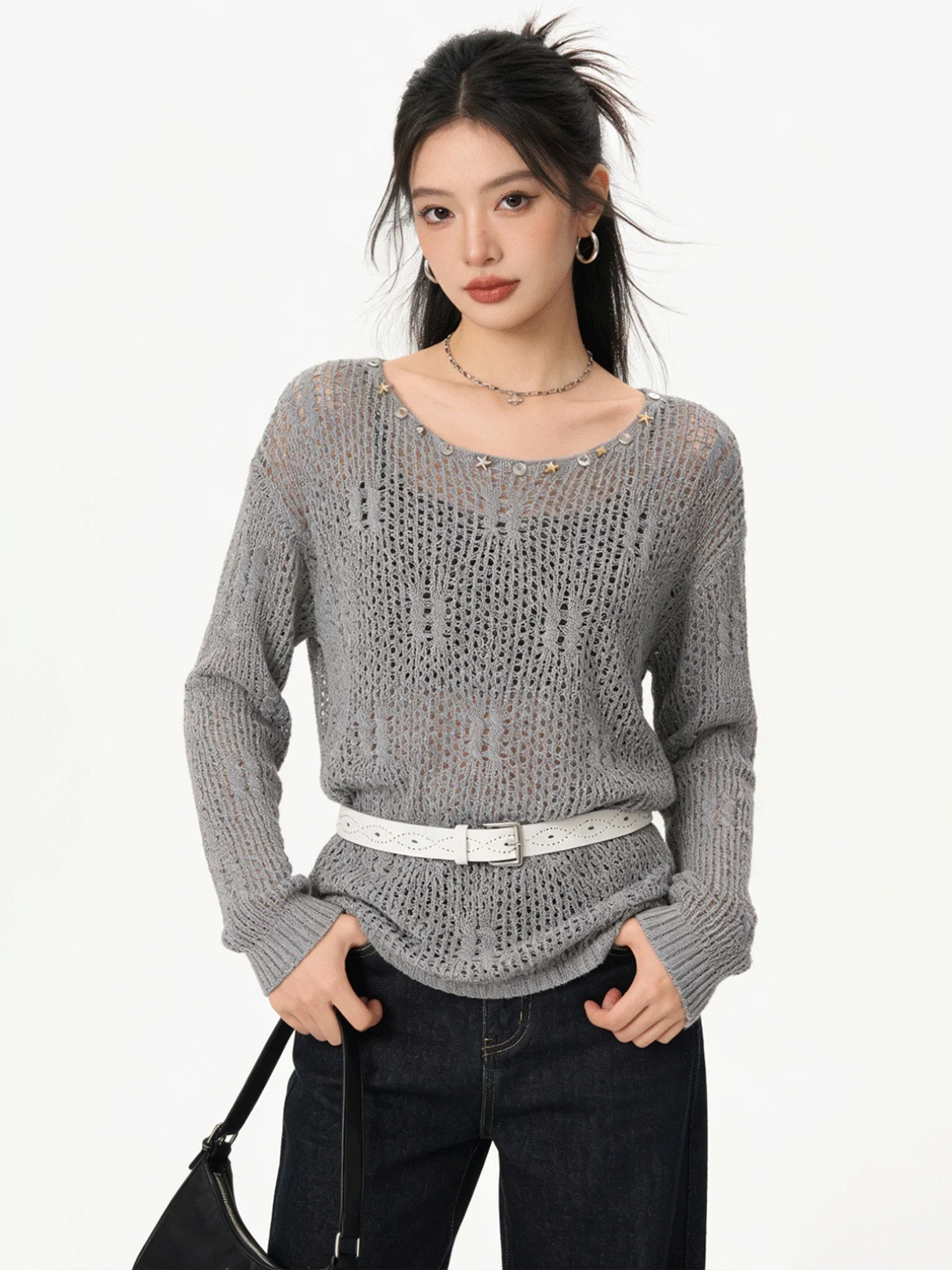 Skin-Friendly Knitted Cover up Top Hollow out Slimming Waist Design Korean Style Long Sleeve Sun Protection Spring Fashion
Skin-Friendly Knitted Cover up Top Hollow out Slimming Waist Design Korean Style Long Sleeve Sun Protection Spring Fashion