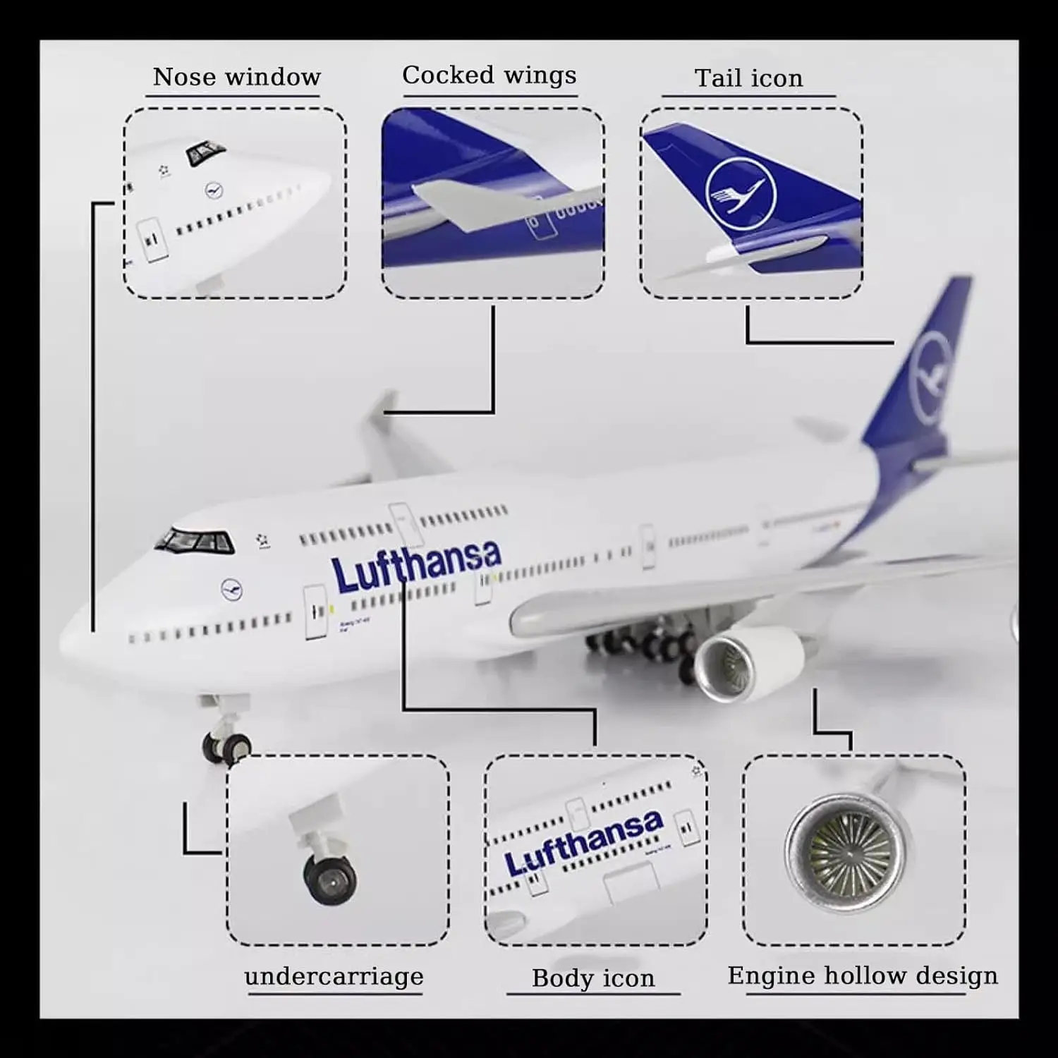Airplane 1/150 Scale 47cm Aircraft New Lufthansa Airways B747 Diecast Resin Model With Light & Wheel Home Collection Plane
Airplane 1/150 Scale 47cm Aircraft New Lufthansa Airways B747 Diecast Resin Model With Light & Wheel Home Collection Plane