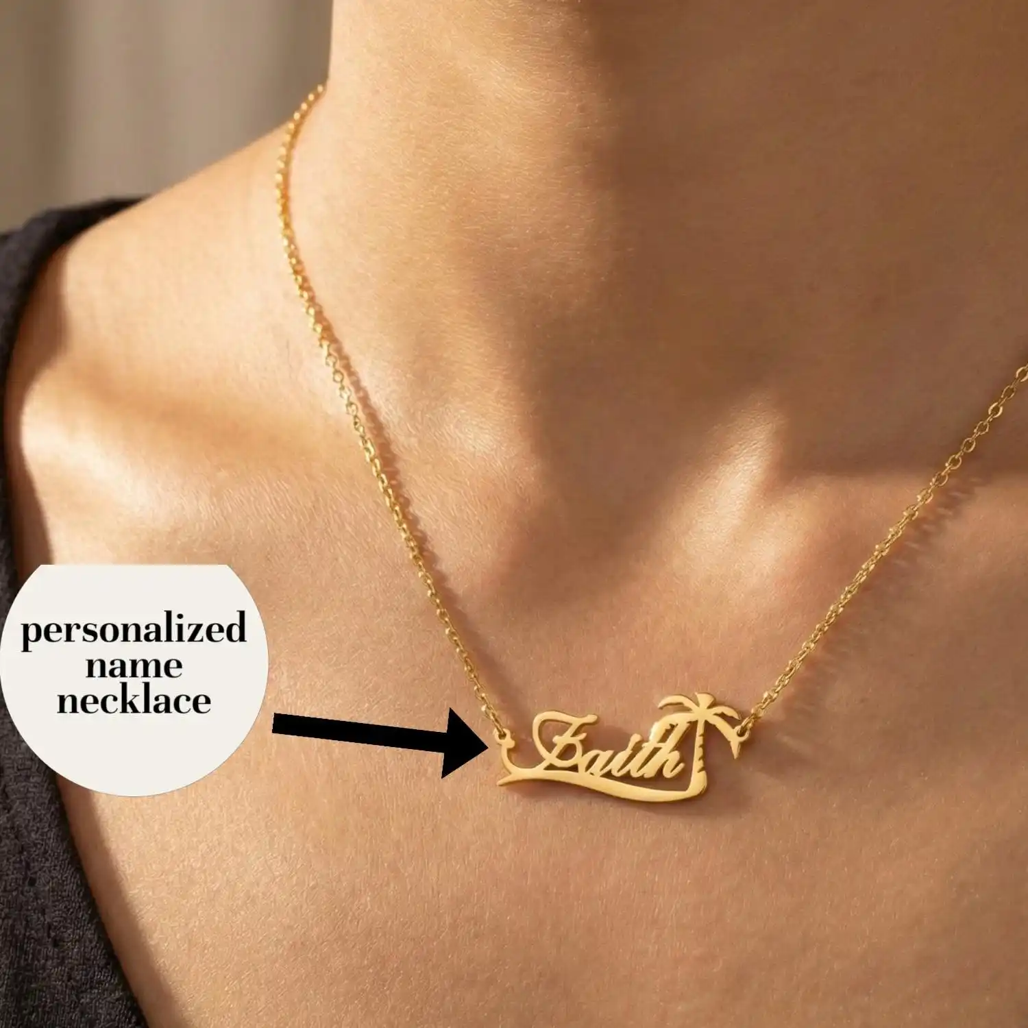 Custom Palm Tree Name Necklace Personalized Nameplate Choker Beach Necklace Coconut Necklaces For Women Stainless Steel Jewelry
Custom Palm Tree Name Necklace Personalized Nameplate Choker Beach Necklace Coconut Necklaces For Women Stainless Steel Jewelry