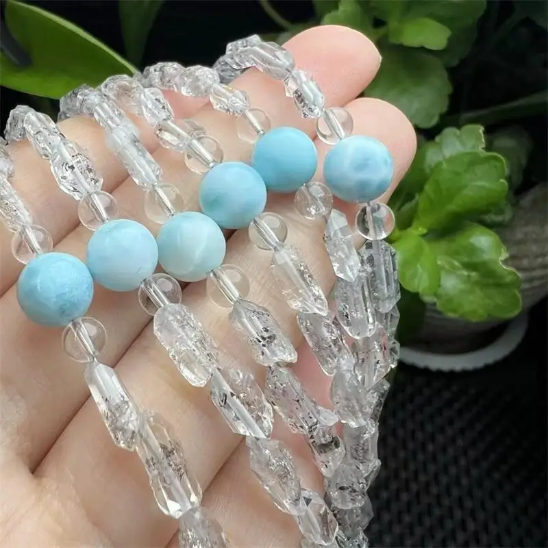 S925 Natural Herkimer Diamond Freeform Quartz Larimar Bead Bracelet Healing Fengshui Gemstone Home Decoration Gifts 1PCS
S925 Natural Herkimer Diamond Freeform Quartz Larimar Bead Bracelet Healing Fengshui Gemstone Home Decoration Gifts 1PCS