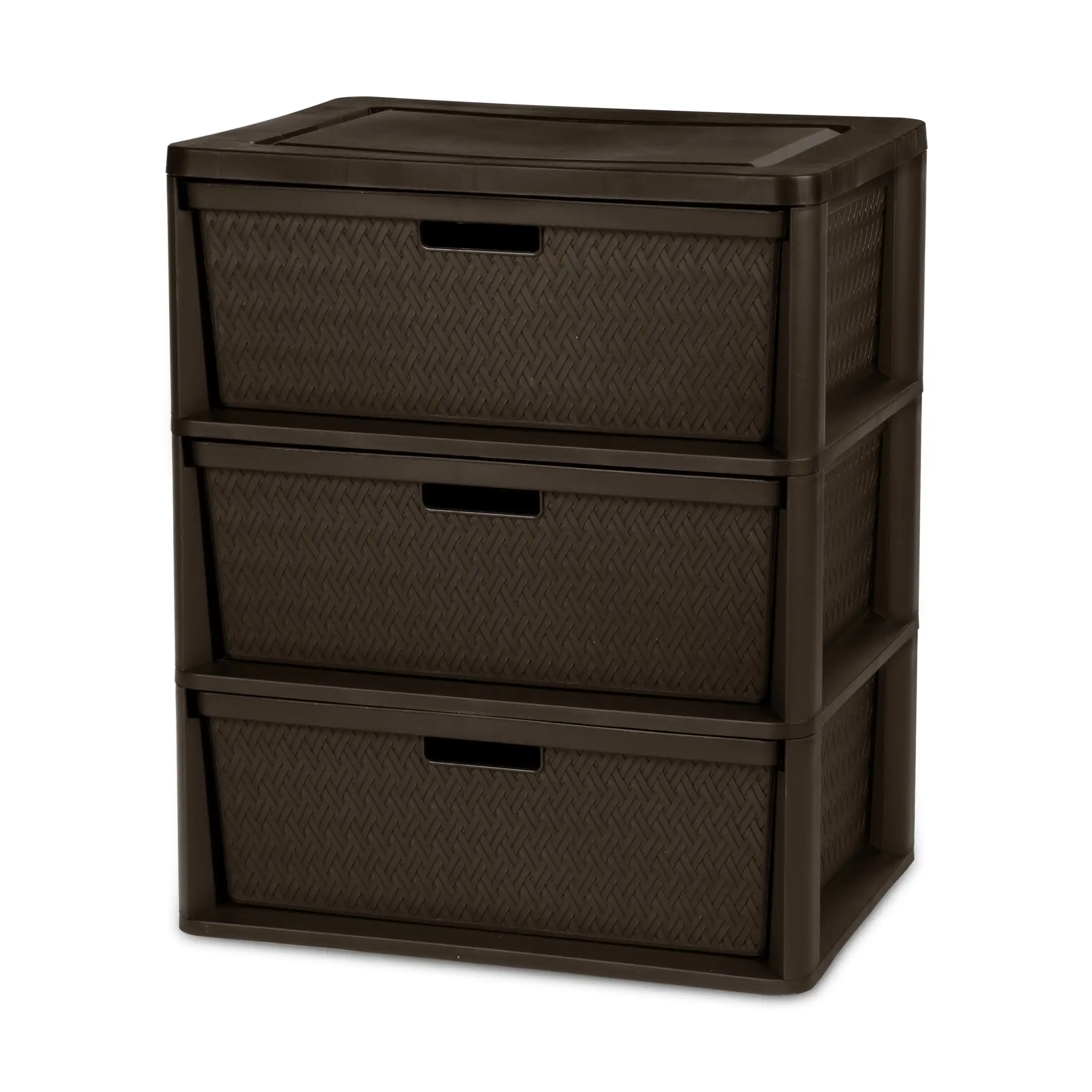 Wide 3 Drawer Tower, Plastic Storage Organizer with Removable Decorative Bins, Easy to Assemble - No Tools Needed, Brown
Wide 3 Drawer Tower, Plastic Storage Organizer with Removable Decorative Bins, Easy to Assemble - No Tools Needed, Brown