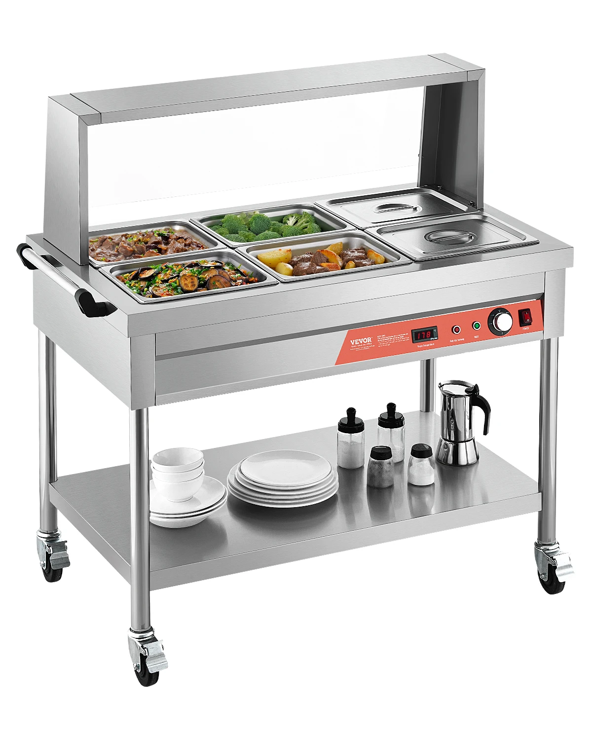 Электрический паровой стол SucceBuy на 6 или 9 секций из нержавеющей стали для подогрева еды на мероприятиях, фуршетах и кейтеринге
Электрический паровой стол SucceBuy на 6 или 9 секций из нержавеющей стали для подогрева еды на мероприятиях, фуршетах и кейтеринге