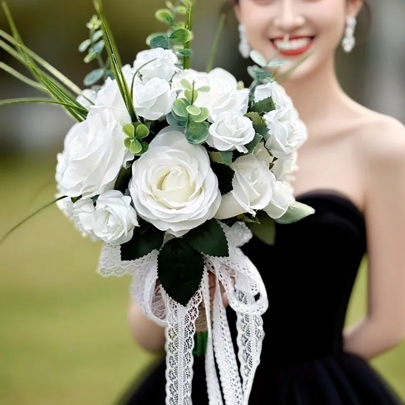 White Bridesmaid Bouquets for Wedding Ivory Artificial Flowers Bouquets for Ceremony Anniversary Centerpieces Decoration
White Bridesmaid Bouquets for Wedding Ivory Artificial Flowers Bouquets for Ceremony Anniversary Centerpieces Decoration