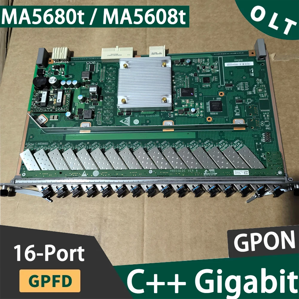Оригинальная б/у сервисная плата MA5608T Gigabit Uplink OLT на 16 портов с модулями GPON GPHF GPFD C++ SFP, 16-портовая карта
Оригинальная б/у сервисная плата MA5608T Gigabit Uplink OLT на 16 портов с модулями GPON GPHF GPFD C++ SFP, 16-портовая карта