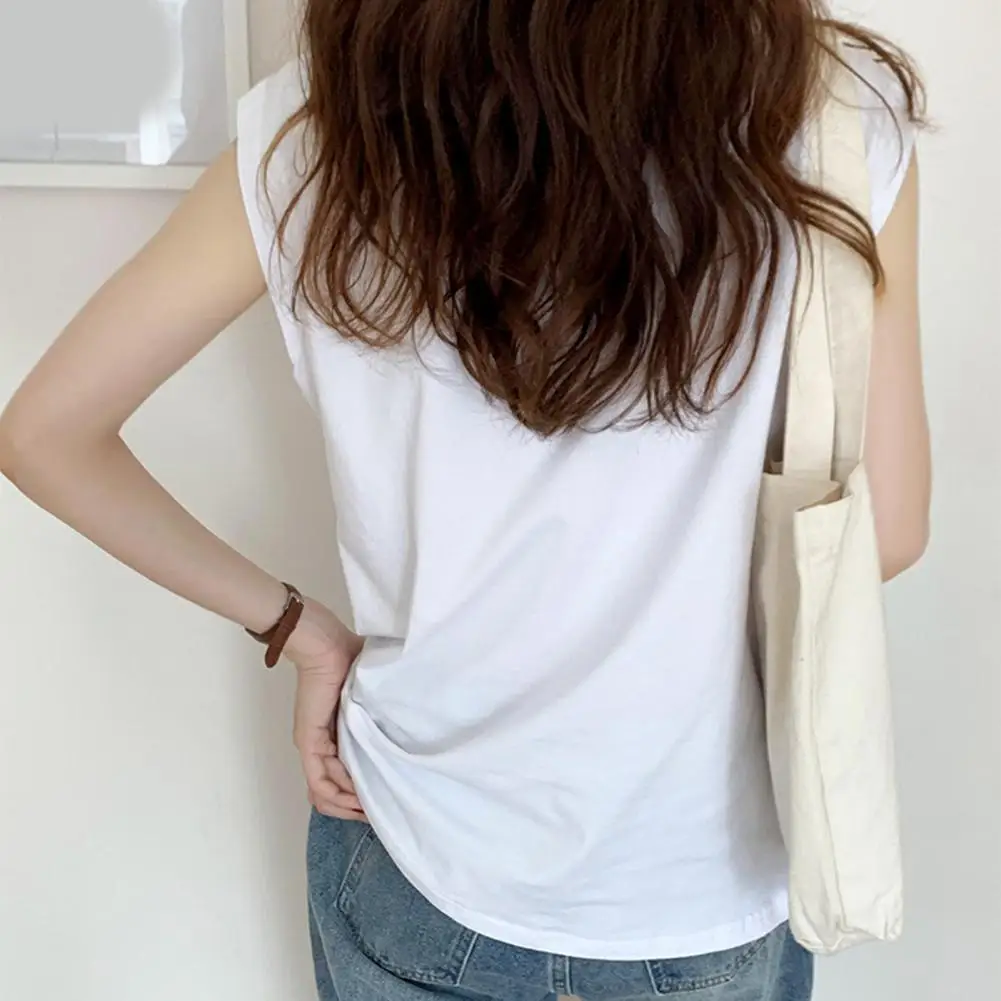 Женская однотонная майка с круглым вырезом, тонкая майка, черно-белые летние базовые эластичные топы, повседневные облегающие майки без рукавов 
Женская однотонная майка с круглым вырезом, тонкая майка, черно-белые летние базовые эластичные топы, повседневные облегающие майки без рукавов