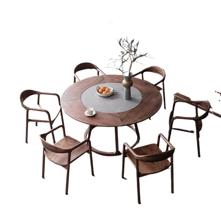 North American black walnut solid wood round dining table modern simple home light luxury villa large round table
North American black walnut solid wood round dining table modern simple home light luxury villa large round table