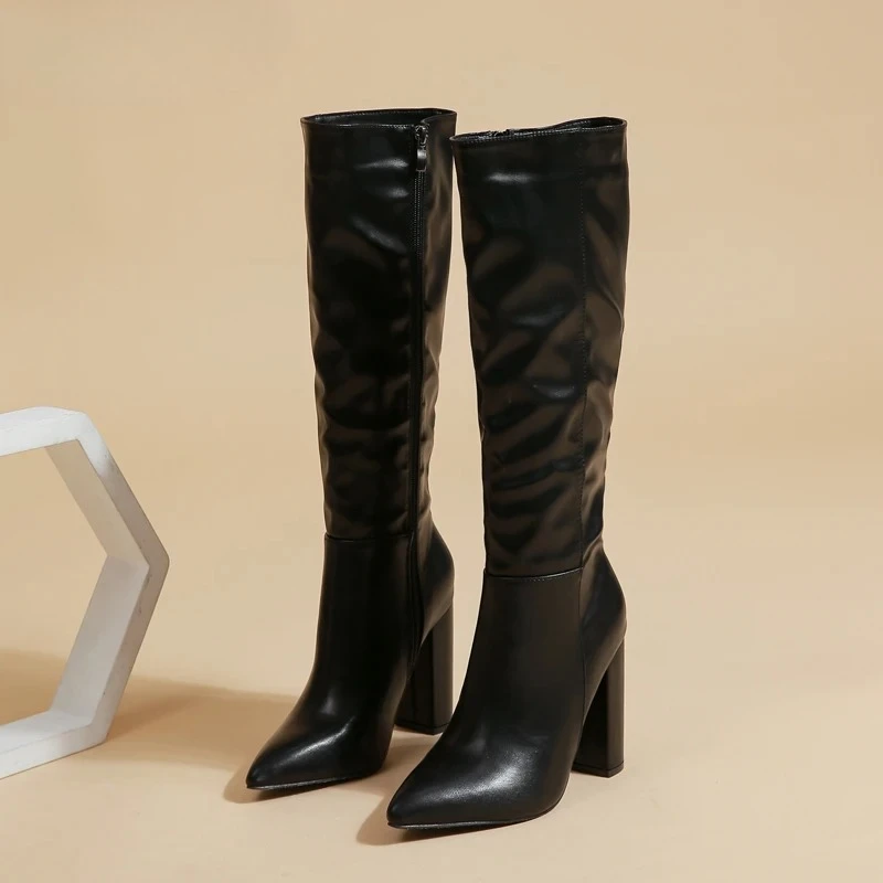 Aneikeh Sexy Punk Style Knee-High Boots Women Elegant Street Style Pointed Toe Chunky High Heel Zipper Long Booties Party Shoes
Aneikeh Sexy Punk Style Knee-High Boots Women Elegant Street Style Pointed Toe Chunky High Heel Zipper Long Booties Party Shoes