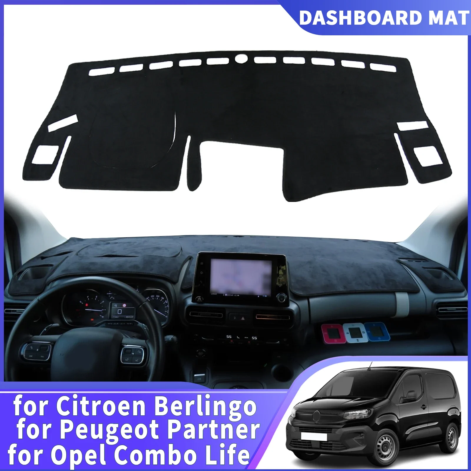 Для Citroen Berlingo, Opel Combo Life, Peugeot Partner 2019-2022: Защитный коврик-накладка на приборную панель (Sunshade Dashboard Cover Pad)
Для Citroen Berlingo, Opel Combo Life, Peugeot Partner 2019-2022: Защитный коврик-накладка на приборную панель (Sunshade Dashboard Cover Pad)