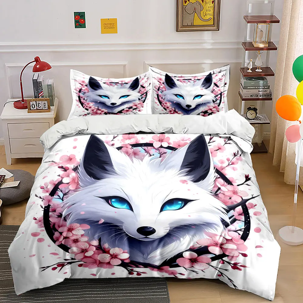 White fox with pink blossoms Print Bedding Set 1 Duvet Cover 2 Pillowcases for Adult and Children Luxury Gift Full Size
White fox with pink blossoms Print Bedding Set 1 Duvet Cover 2 Pillowcases for Adult and Children Luxury Gift Full Size