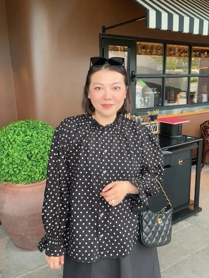 Женская блузка Rose Sister большого размера, раннеосенняя, в стиле ретро, черная, в горошек, с кружевом, тонкая, хлопковая, дышащая, с длинным рукавом, круглый вырез
Женская блузка Rose Sister большого размера, раннеосенняя, в стиле ретро, черная, в горошек, с кружевом, тонкая, хлопковая, дышащая, с длинным рукавом, круглый вырез