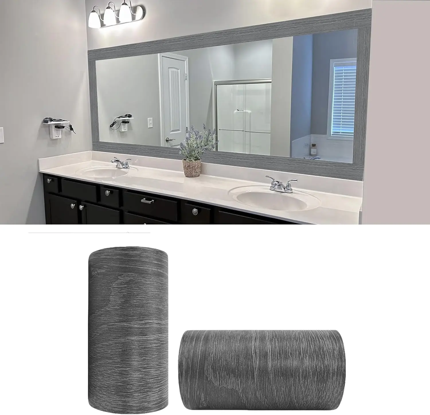3D Dark Grey Wood Grain Wallpaper 10M Peel and Stick Waterproof PVC Frame Sticker for Bathroom Decor
3D Dark Grey Wood Grain Wallpaper 10M Peel and Stick Waterproof PVC Frame Sticker for Bathroom Decor