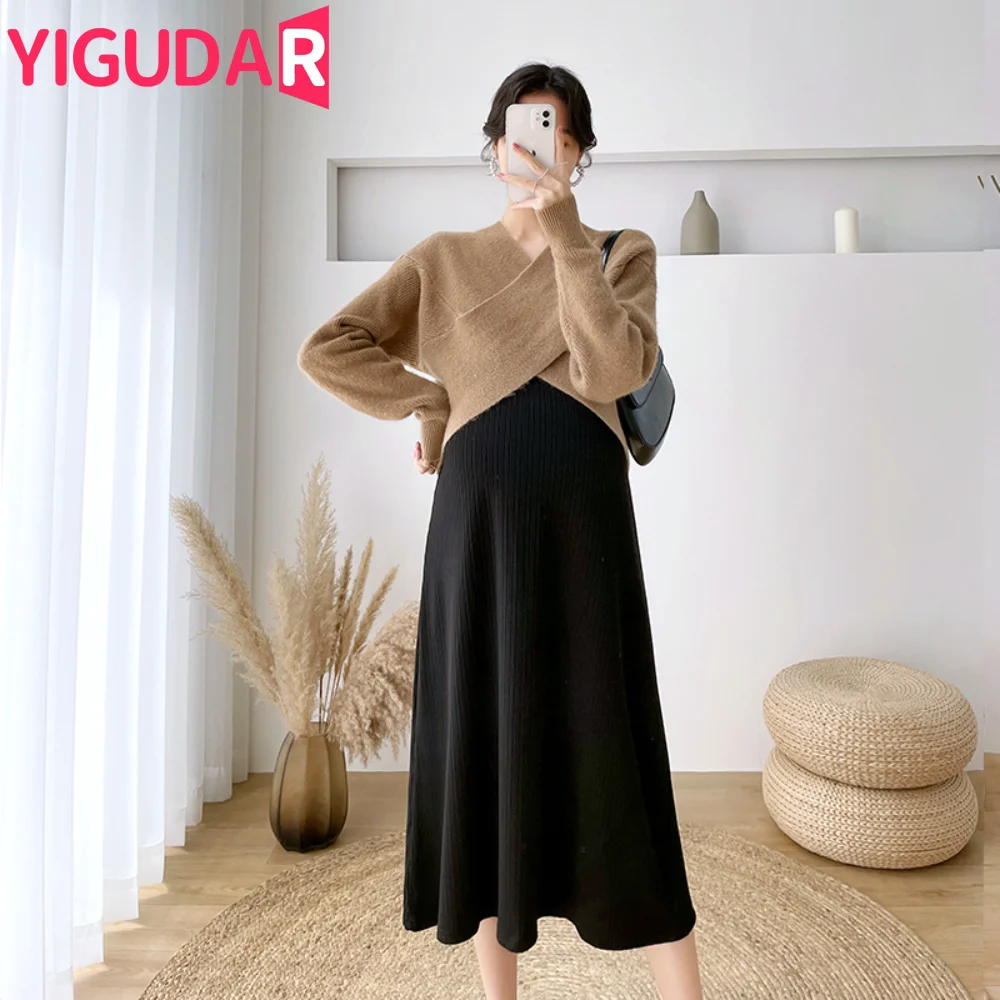 Maternitty dress Long Sleeve Knit Sweater Dress V Neck Fashion Casual vestidos de fotografia Autumn Pregnant women Clothes
Maternitty dress Long Sleeve Knit Sweater Dress V Neck Fashion Casual vestidos de fotografia Autumn Pregnant women Clothes
