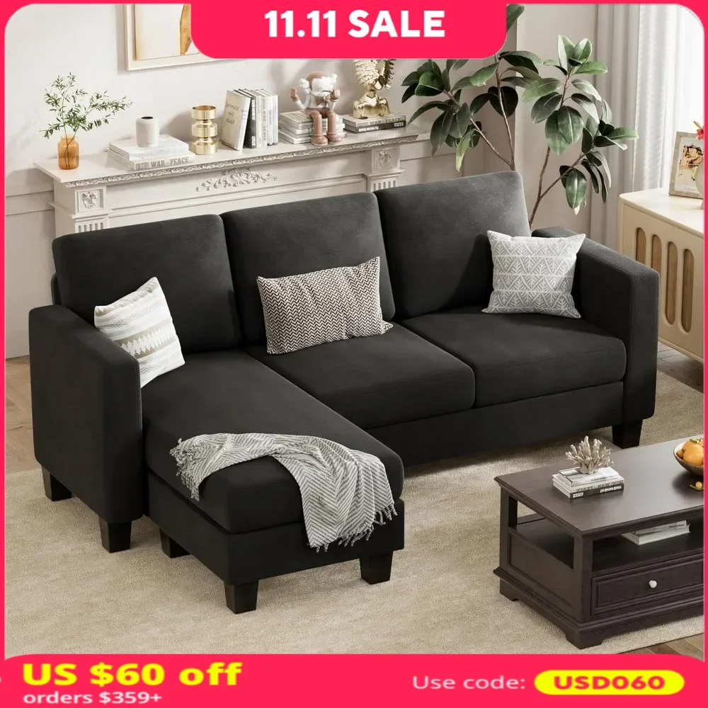 Sectional Sofa Couch with Movable Ottoman Couch for Small Apartments 3 Seat L-Shaped Linen Fabric Small Sofa
Sectional Sofa Couch with Movable Ottoman Couch for Small Apartments 3 Seat L-Shaped Linen Fabric Small Sofa