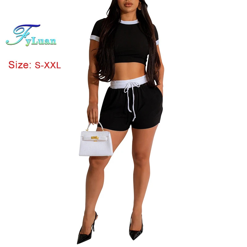 Лето 2024, новый стиль, женские шорты, черно-белый женский спортивный костюм, сексуальные шорты, короткая футболка, повседневный спортивный комплект из двух предметов
Лето 2024, новый стиль, женские шорты, черно-белый женский спортивный костюм, сексуальные шорты, короткая футболка, повседневный спортивный комплект из двух предметов