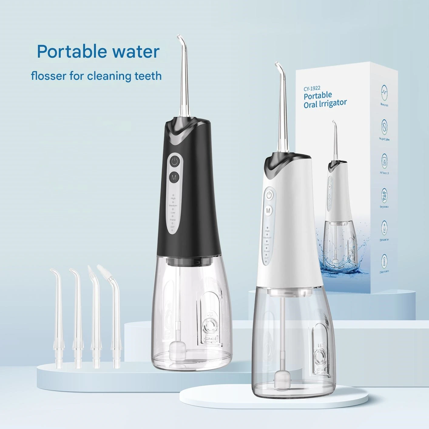 Professional 5 Modes Dental Water Jet Teeth Whitening Water Flosser Handheld Oral Cleaning Device
Professional 5 Modes Dental Water Jet Teeth Whitening Water Flosser Handheld Oral Cleaning Device