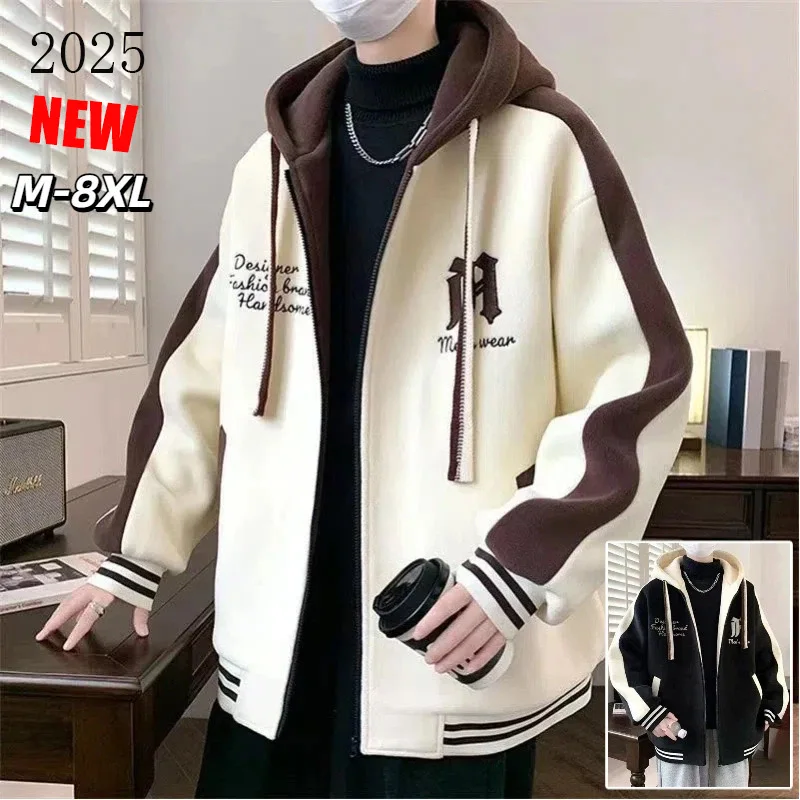 2025 New Men's Hooded Baseball Jacket M-8XL Color Block Casual Regular Fit Coat Fashion Letter Embroidery Daily Outerwear
2025 New Men's Hooded Baseball Jacket M-8XL Color Block Casual Regular Fit Coat Fashion Letter Embroidery Daily Outerwear