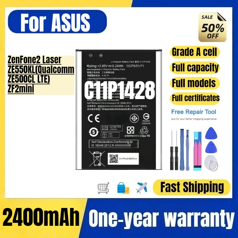 C11P1428 for ASUS ZenFone2 Laser/ZE550KL(Qualcomm /ZE500CL LTE)/ZF2mini Mobile Phone Battery Replacement Bateria Grade A Cell
C11P1428 for ASUS ZenFone2 Laser/ZE550KL(Qualcomm /ZE500CL LTE)/ZF2mini Mobile Phone Battery Replacement Bateria Grade A Cell