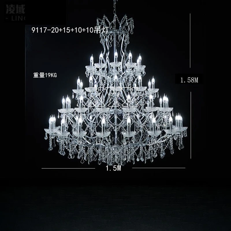 The new wedding hall wrought iron electroplated silver crystal chandelier is beautiful, and the chandelier creates a sense of
The new wedding hall wrought iron electroplated silver crystal chandelier is beautiful, and the chandelier creates a sense of