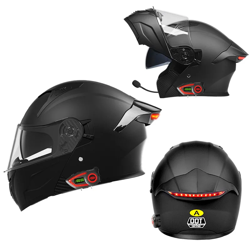 New Motorcycle Helmets Double Visor Modular Helmet With Bluetooth ABS Helmet LED Tail Light DOT Approved Factory Wholesale
New Motorcycle Helmets Double Visor Modular Helmet With Bluetooth ABS Helmet LED Tail Light DOT Approved Factory Wholesale