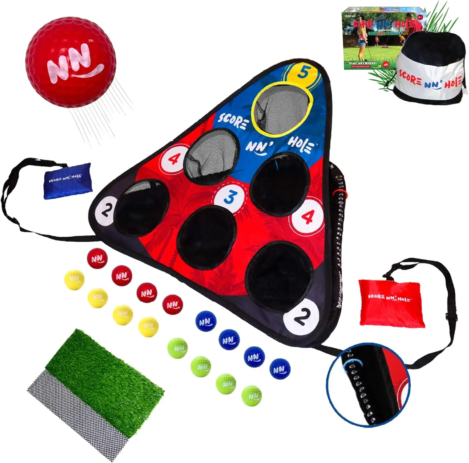 Backyard Golf Cornhole Game Set with Targets, Mats & Foam Balls - Fun Family Activity for All Ages
Backyard Golf Cornhole Game Set with Targets, Mats & Foam Balls - Fun Family Activity for All Ages