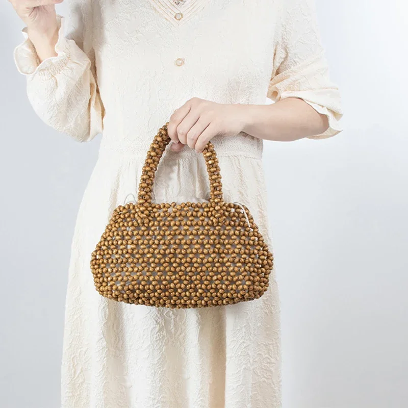 2024 Women Handmade Wood Bead Bags Solid Color Fashion Handbag Girls Cute Purse Woven Ladies for Special Occasions Summer
2024 Women Handmade Wood Bead Bags Solid Color Fashion Handbag Girls Cute Purse Woven Ladies for Special Occasions Summer