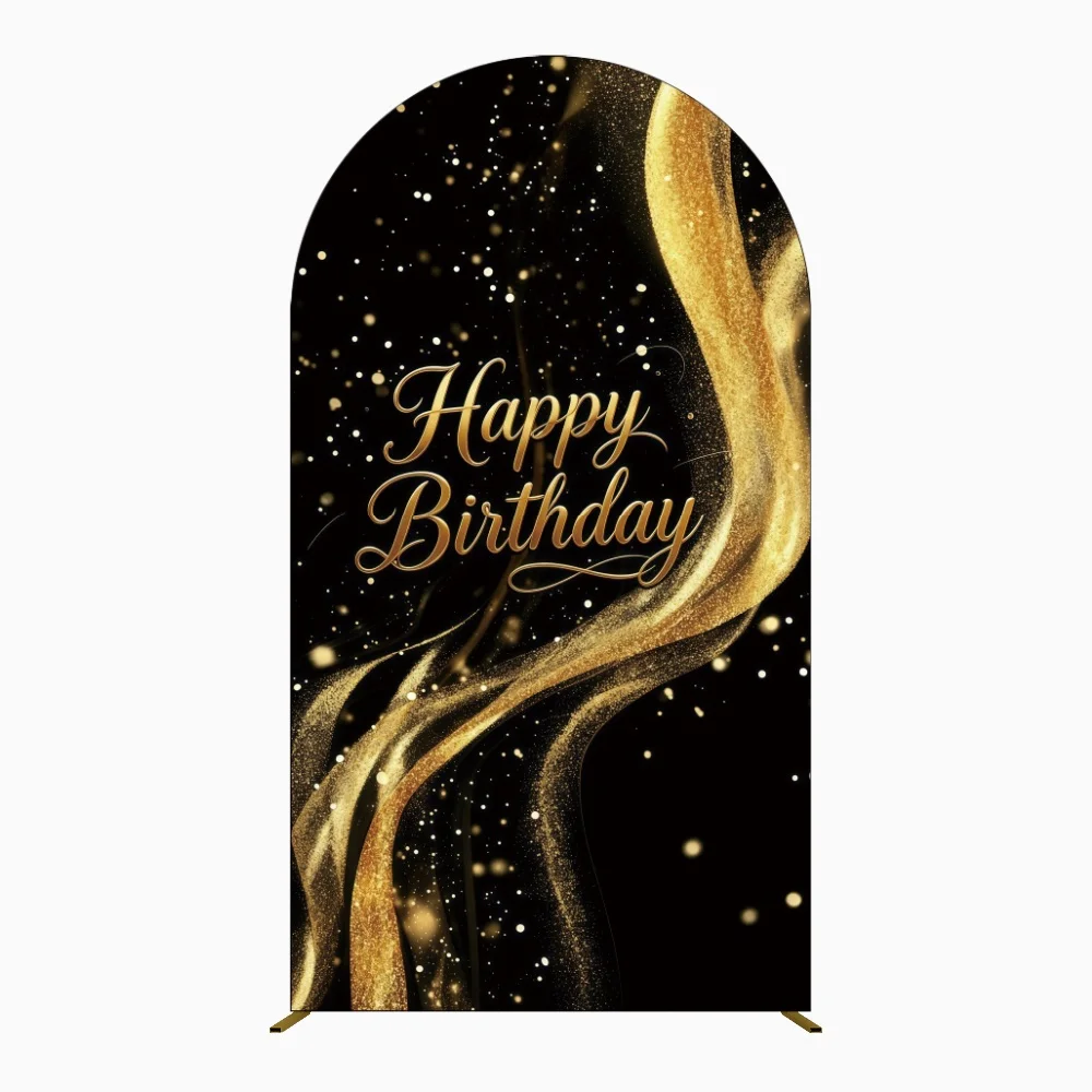 Happy Birthday Arch Backdrop Cover Black Gold Shimmer Birthday Party Decoration Women Men Cake Photozone Photography Background
Happy Birthday Arch Backdrop Cover Black Gold Shimmer Birthday Party Decoration Women Men Cake Photozone Photography Background