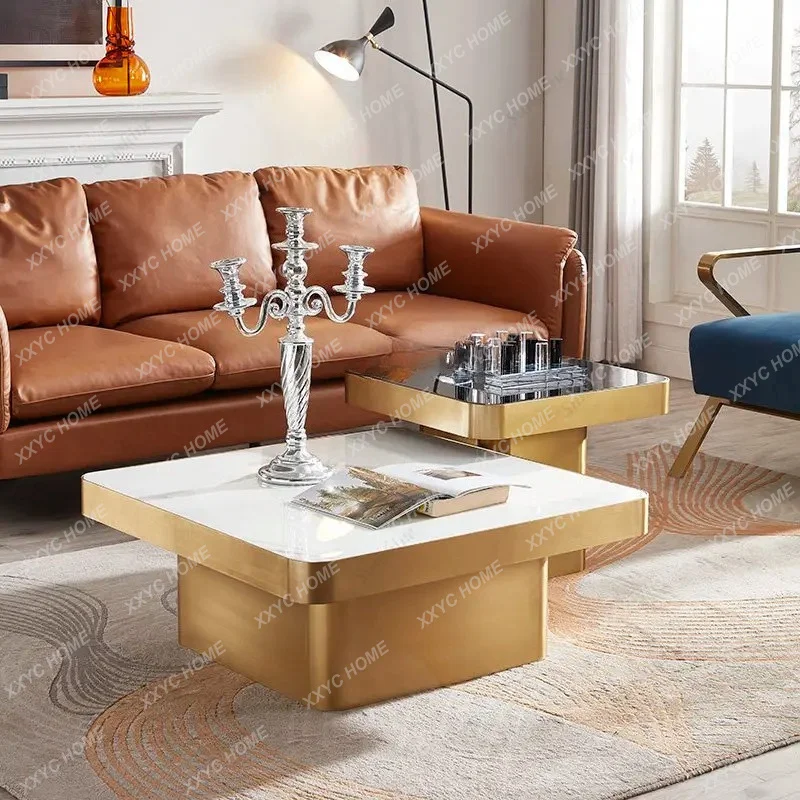 L coffee table combination light luxury living room stainless steel square table
L coffee table combination light luxury living room stainless steel square table