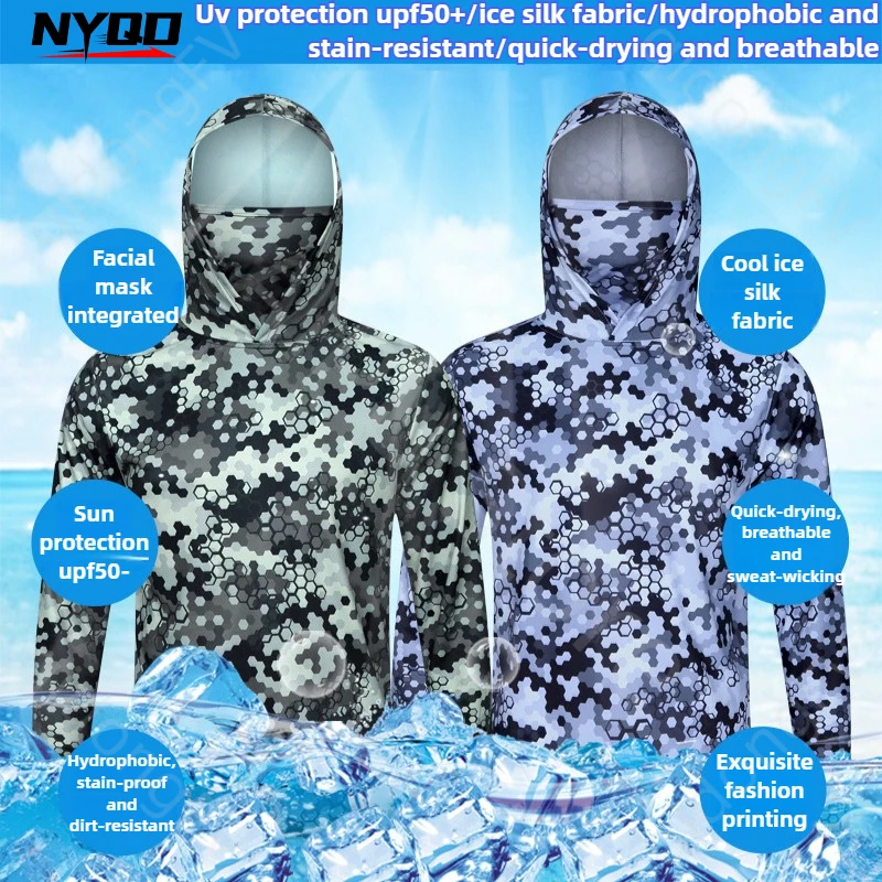 Outdoor Fishing Clothes Summer UV Resistant Quick Drying Clothes Hooded Face Protection Ice Silk Sun Protection Luya Clothes
Outdoor Fishing Clothes Summer UV Resistant Quick Drying Clothes Hooded Face Protection Ice Silk Sun Protection Luya Clothes