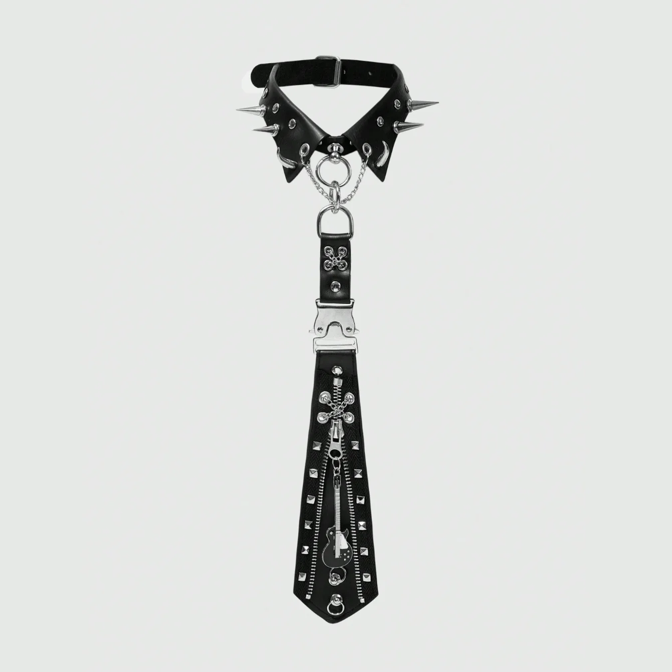 Dark Punk Rivet Zipper Metal Guitar Unisex Tie, Streetwear Hip Hop Accessory, Unique Personalized Fashion Jewelry
Dark Punk Rivet Zipper Metal Guitar Unisex Tie, Streetwear Hip Hop Accessory, Unique Personalized Fashion Jewelry