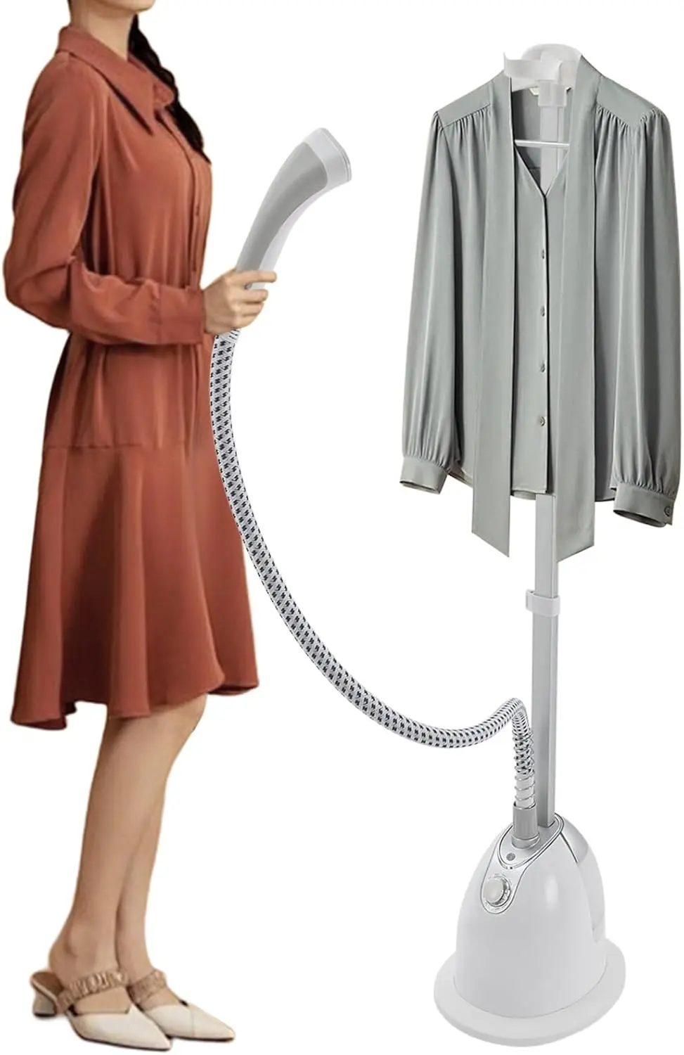 Adjustable Height Garment Steamer with Ironing Board, 1.4L Tank, Heats in 45s, Double-Insulated Hose - White
Adjustable Height Garment Steamer with Ironing Board, 1.4L Tank, Heats in 45s, Double-Insulated Hose - White