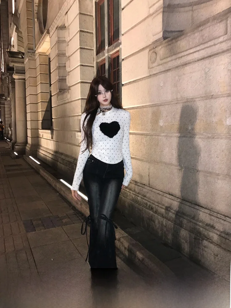 Black Bell Bottom Jeans Women's Slim Fit High Waist Denim Pants Sweet Cool Style Four Seasons Universal T20252216
Black Bell Bottom Jeans Women's Slim Fit High Waist Denim Pants Sweet Cool Style Four Seasons Universal T20252216