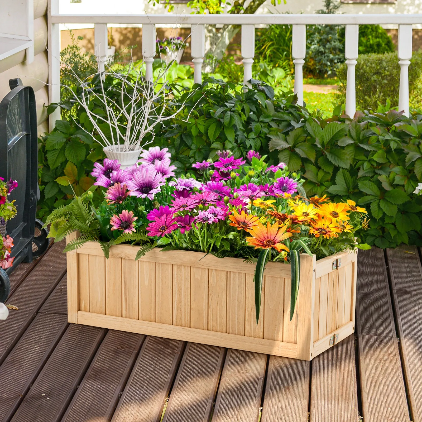 Outdoor Wooden Planter Box Folding Raised Garden Plant Container w/Drainage Hole
Outdoor Wooden Planter Box Folding Raised Garden Plant Container w/Drainage Hole