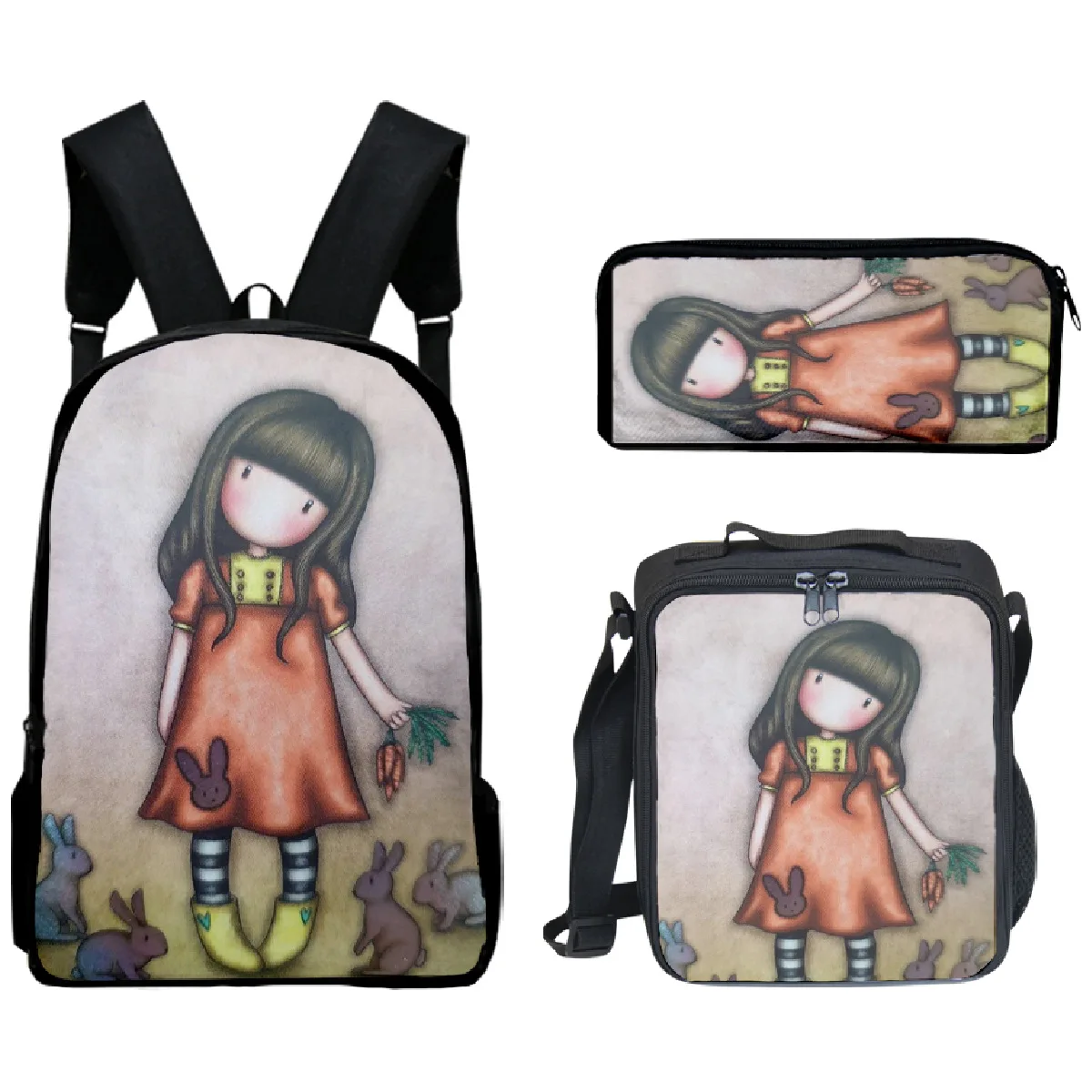The Girl in the Snow Backpack 3pcs/set Primary Middle School Students Boys Girls Cartoon Anime Schoolbag Lunch Bag Pen Case
The Girl in the Snow Backpack 3pcs/set Primary Middle School Students Boys Girls Cartoon Anime Schoolbag Lunch Bag Pen Case