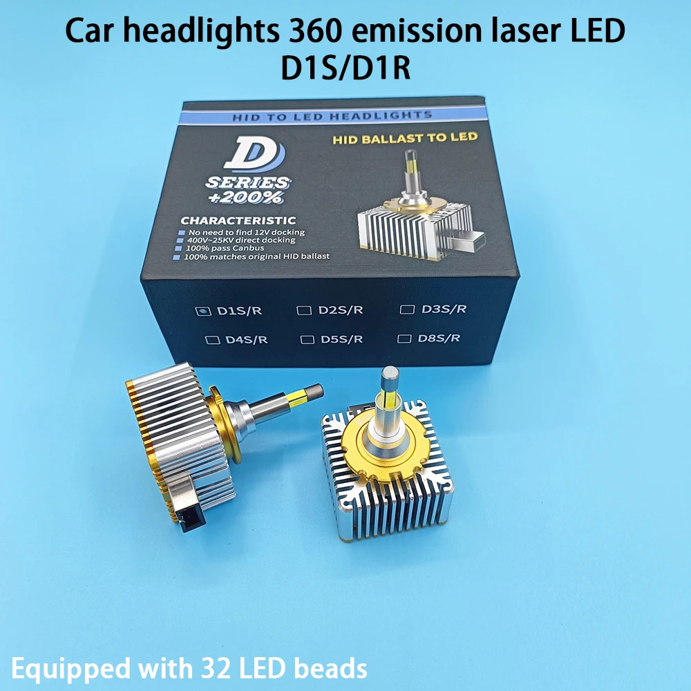 D1S Светодиодные автомобильные фары 360° ° Эмиссионный лазерный светодиод D1S D1R, оснащенный 32 светодиодными бусинами, излучающий свет на 360 градусов, HID для светодиодных фар
D1S Светодиодные автомобильные фары 360° ° Эмиссионный лазерный светодиод D1S D1R, оснащенный 32 светодиодными бусинами, излучающий свет на 360 градусов, HID для светодиодных фар