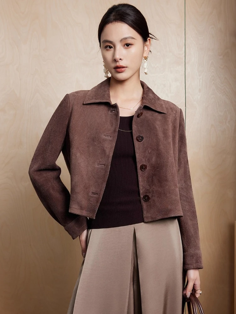 Vintage Cropped Genuine Leather Jackets for Women Spring Autumn High-end Simple Single Breasted Slim Real Sheepskin Suede Coat
Vintage Cropped Genuine Leather Jackets for Women Spring Autumn High-end Simple Single Breasted Slim Real Sheepskin Suede Coat