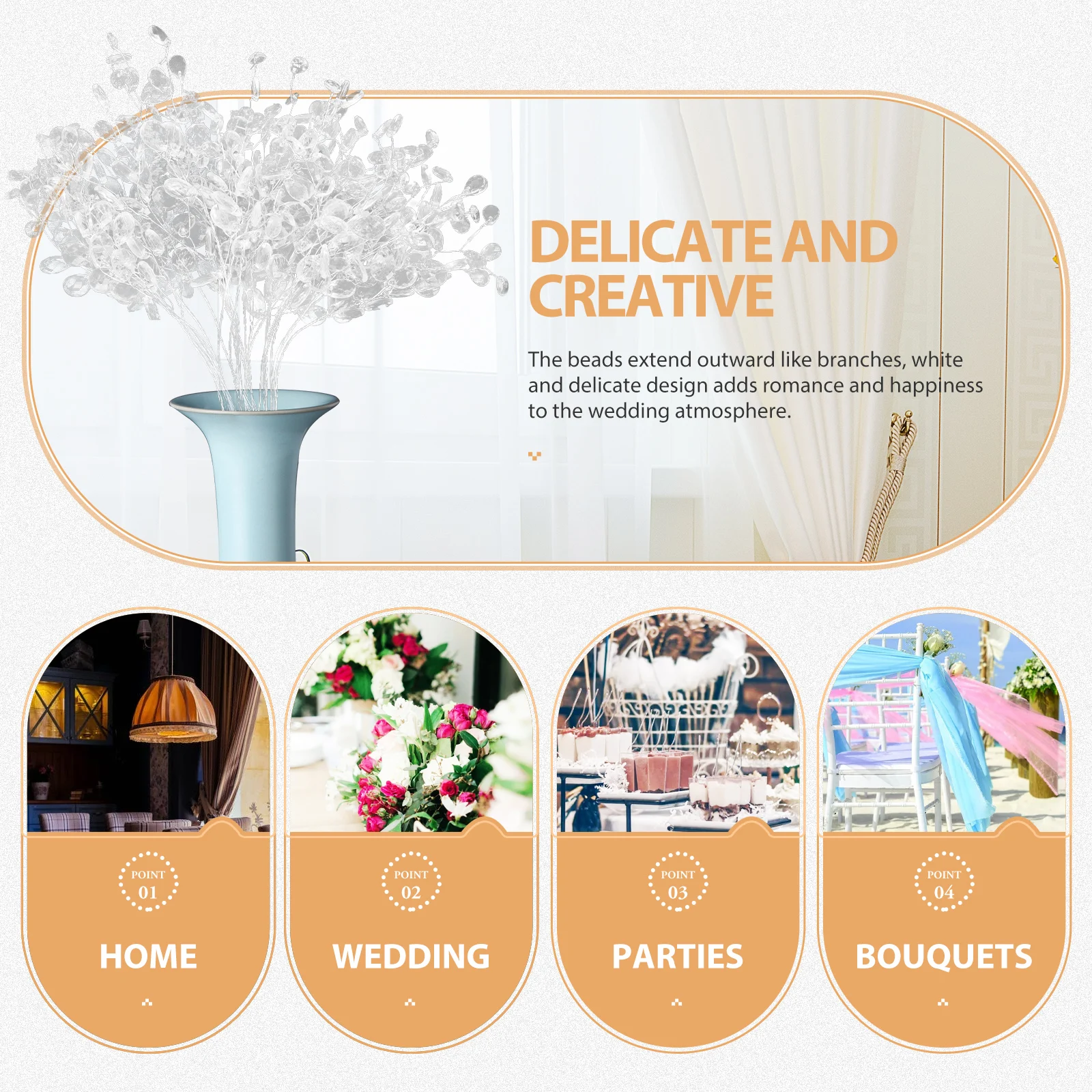 50 Pcs Acrylic Flower Decoration Wedding Supplies The Flowers Crystal Tree Picks Beads Bride Decorations
50 Pcs Acrylic Flower Decoration Wedding Supplies The Flowers Crystal Tree Picks Beads Bride Decorations