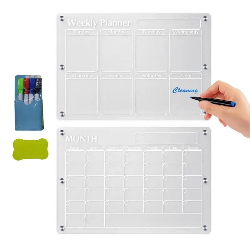 Acrylic Calendar Clear Acrylic Weekly Dry Erase Calendar Transparent Magnetic Board Calendar Reusable Planning Whiteboard
Acrylic Calendar Clear Acrylic Weekly Dry Erase Calendar Transparent Magnetic Board Calendar Reusable Planning Whiteboard