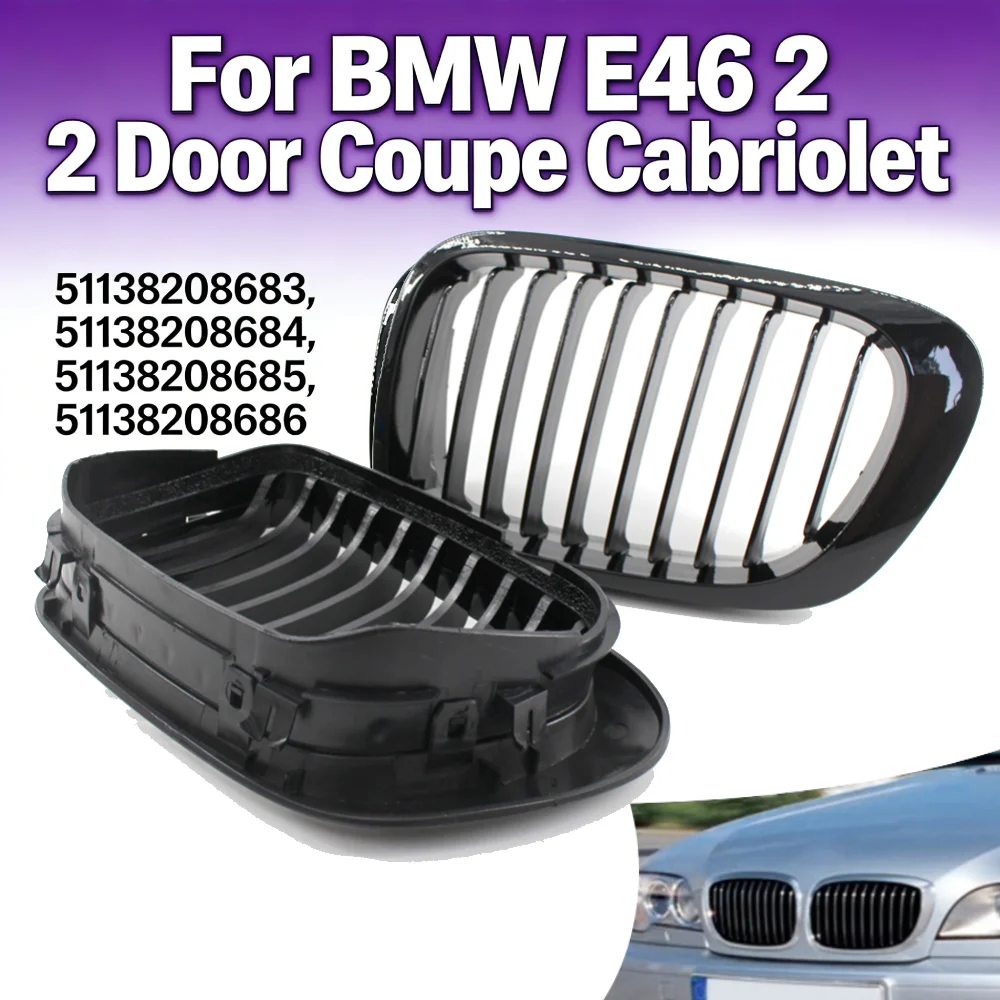 2Pcs Matte Glossy Car Front Kidney Black Grille Front Center Kidney Grilles for BMW E46 Pre-Facelift 2 Door Coupe Cabriolet
2Pcs Matte Glossy Car Front Kidney Black Grille Front Center Kidney Grilles for BMW E46 Pre-Facelift 2 Door Coupe Cabriolet