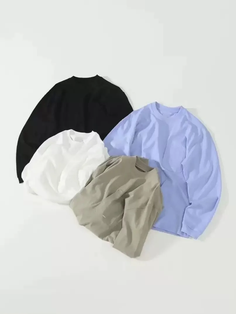 Silk-Matte Cotton Long-Sleeve T-Shirt round Neck Overhead Unisex Pocket Shirt Outdoor Sports Function Loose Fit Spring Casual...
Silk-Matte Cotton Long-Sleeve T-Shirt round Neck Overhead Unisex Pocket Shirt Outdoor Sports Function Loose Fit Spring Casual...
