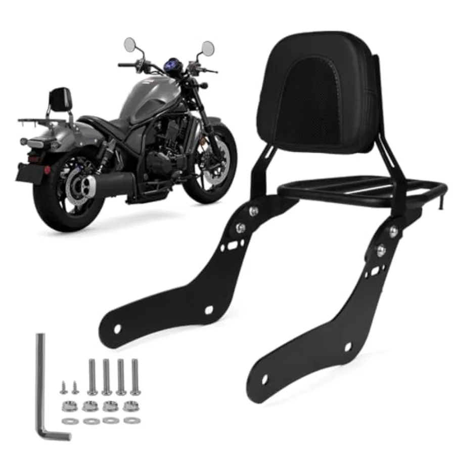 PSLER Sissy Bar Backrest for Rebel 1100 - Motorcycle Detachable Passenger Rear Sissy Bar Backrest with Luggage Rack for Rebel C
PSLER Sissy Bar Backrest for Rebel 1100 - Motorcycle Detachable Passenger Rear Sissy Bar Backrest with Luggage Rack for Rebel C