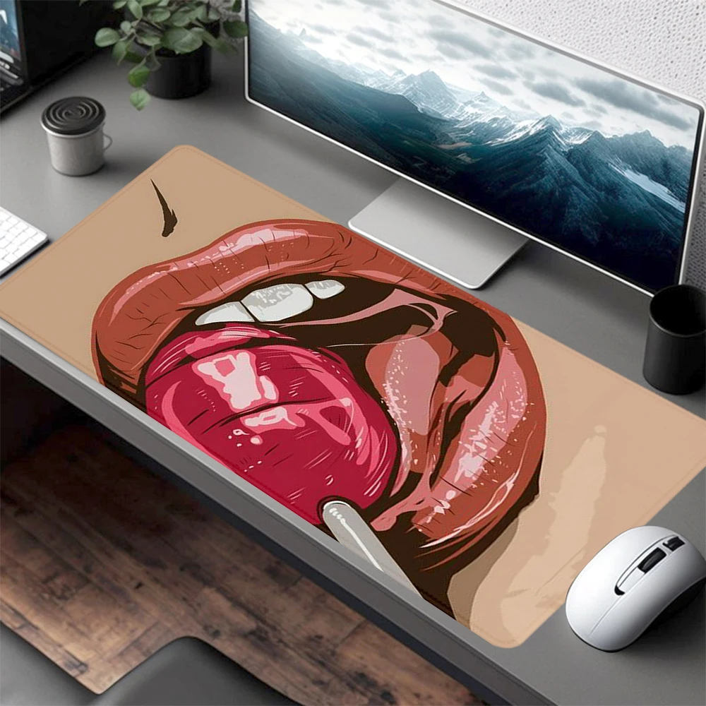 Cartoon Mouth Mouse Pad Art Design Large Desk Accessories Desk Pad Rubber Base with Stitched Edge Mousepad Non-Slip Deskpad
Cartoon Mouth Mouse Pad Art Design Large Desk Accessories Desk Pad Rubber Base with Stitched Edge Mousepad Non-Slip Deskpad