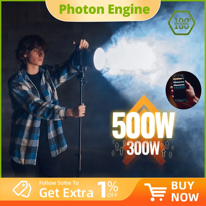 ZHIYUN MOLUS G300 300W COB LED Light Overclockable to 500W Video Lights 2700K-6500K APP Control Photography Lighting
ZHIYUN MOLUS G300 300W COB LED Light Overclockable to 500W Video Lights 2700K-6500K APP Control Photography Lighting