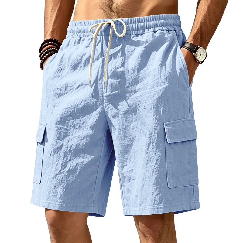 Multi-pocket overalls men's outdoor sports and leisure loose solid color linen overalls five-point shorts
Multi-pocket overalls men's outdoor sports and leisure loose solid color linen overalls five-point shorts